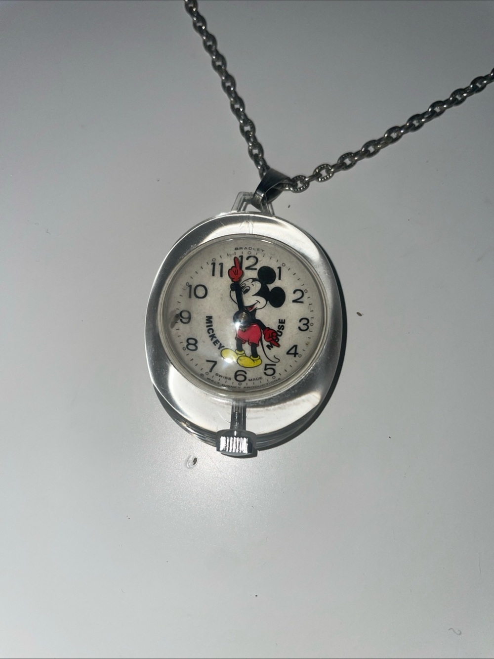 Vintage 70's Mickey Mouse Bubble Bradley Watch Walt Disney INOP